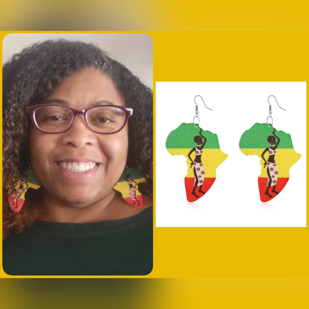 African Map Multicolor Earrings